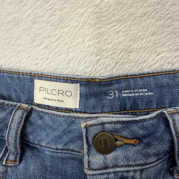 Anthropologie The Kenna High Rise Heritage Barrel Jeans w Hearts by Pilcro Sz 31 - Picture 9 of 15